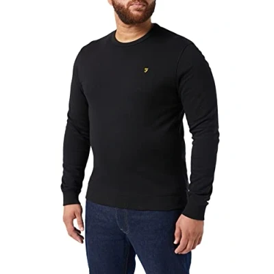 Image of Farah Men&#039;s Tim Crew Sweatshirt, Black, XXL UK