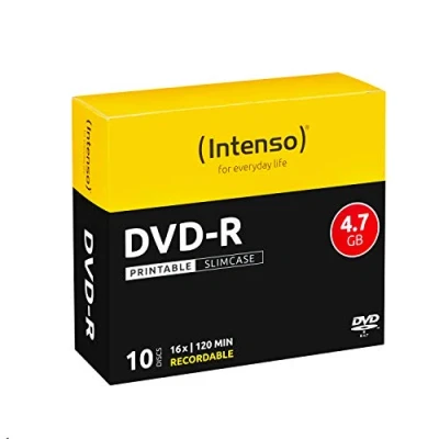 Image of Intenso DVD R Blank Printable 4.7GB 16x Speed Slim Case Pack of 10