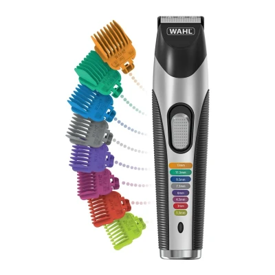 Image of Wahl Colour Trim Stubble and Beard Trimmer, Trimmers for Men, Trimming Kit, Men’s Trimmers, Rechargeable Male Grooming Set, Care Coded Guide Combs