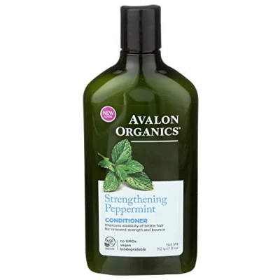 Image of Avalon Organics Peppermint Strengthing Conditioner 312g Invigorating Scent Strengthens &amp; Nourishes Hair Suitable for All Types