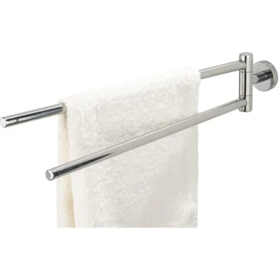 Image of Tiger Boston Towel Rail with 2 Arms, Stainless Steel Polished, 5 x 9.5 51 cm