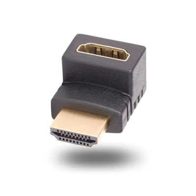 Image of StarTech.com Down Angle HDMI 2.0 Adapter, Male to Female, Vertical 90 Degree Angled Port Saver/Extension, 4K 60Hz