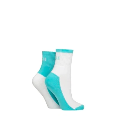 Image of Women&#039;s 2 Pair Elle Sports Cushioned Ankle Socks Aqua 4 8