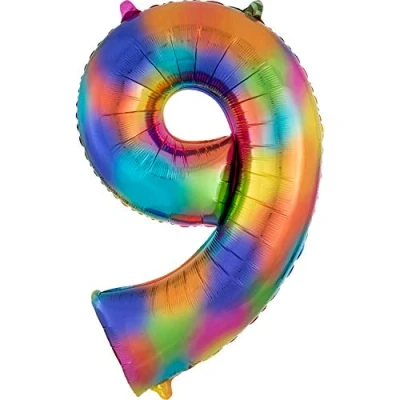 Image of Amscan 3853901 S/Shape: 9 Rainbow Splash