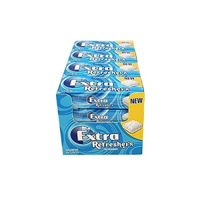 Image of Extra Refreshers Peppermint Sugar Free Chewing Gum Handy Box 7pcs, 7pce x 16 1