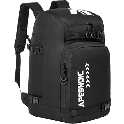 Image of AIRTTUZ Ski Boot Bag and Snowboard Boots Backpack，Excellent for Travel with Waterproof Exterior &amp; Bottom Men, Women Youth. (Black)