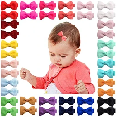 Image of 40pcs 2Inches Baby Girls Hair Bows Alligator Clips Grosgrain Ribbon Barrettes Accessories for Kids Toddlers Infants