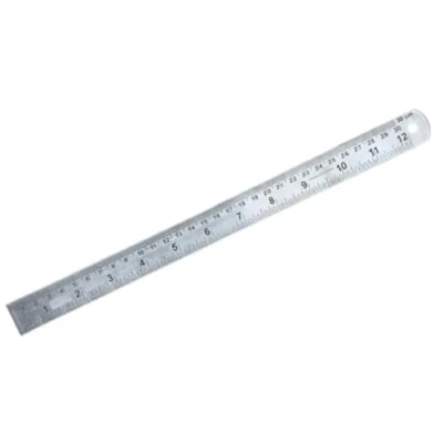 Image of AARNAV Stainless Steel Metal Shatterproof Straight Edge Metric Ruler Ideal for Sewing 15cm, 30cm, 45cm Rulers (30cm SS Ruler)