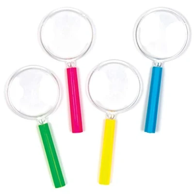 Image of Baker Ross AV174 Mini Magnifying Glasses Pack of 6, Novelty Toys for Children, Perfect Party Bags or Outdoor STEM Learning, Assorted