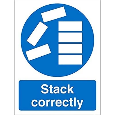 Image of Seco Stack Correctly Sign, 150mm x 200mm 1mm Semi Rigid Plastic