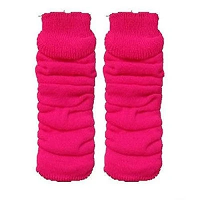 Image of Luxurious Ladies 80&#039;s Dance Plain Ribbed Leg Warmers, Neon warmers 15 Colours (Hot Pink)