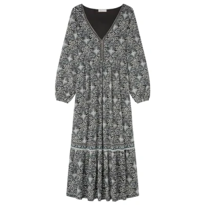Image of SPRINGFIELD Women&#039;s Two Tone Printed midi Dress, Black, S