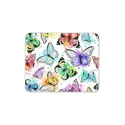 Image of Destination Vinyl ltd Painted Butterflies Mouse Mat Pad Butterfly Girls Computer PC #8160