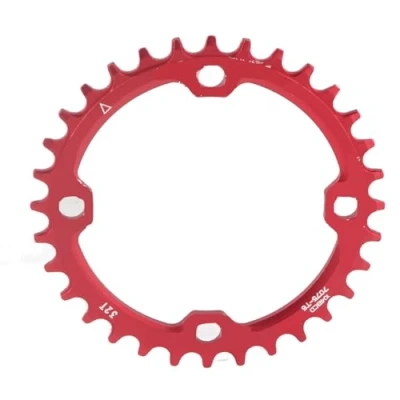 Image of Bike Chainring, 32/34/36/38T BCD 104 Mountain Steel Single Crank Chain Ring Repair Parts, Speed Chainring Suitable for Most Bicycle Road (32T Red)