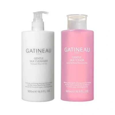 Image of Gatineau Gentle Silk Cleanser and Facial Toner Duo Set, for Hydrated Smooth Skin, All Skin Types, (2 x 500ml)