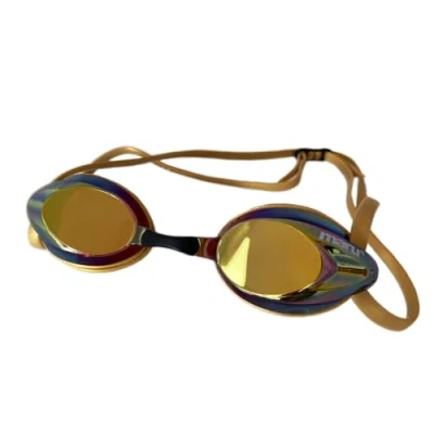 Image of Maru Pulse Swimming Goggles, UV Protection, Quick Adjust Comfort Strap, Anti Fog Clear Vision Swim Goggle Lenses for Adult, Men, Women and Kids Age 6 14, Gold/Pink/Blue