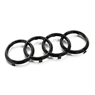 Image of Audi Logo Radiator Grille Rings Black Edition Emblem Blackline 82A071801