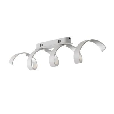 Image of Helix Integrated LED Swirl Effect Ceiling Light, White, Silver, 4000K