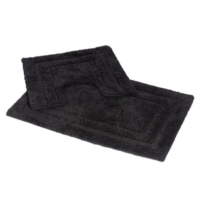 Image of Showerdrape Pinnacle Charcoal 2 Piece 100% Cotton Bath Mat Set