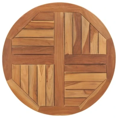 Image of vidaXL Solid Teak Wood Round 2.5 cm Thick Tabletop 70 Diameter Ideal for Homes, Restaurants, Cafes, Hotels Fine Sanded with Waterbase Finish Brown
