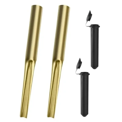 Image of Pack of 2 Washing Line Spike with Plastic Adapter Heavy Duty Metal Ground Rotating Clothes for Galvanized Garden (32mm &amp; 40 mm)