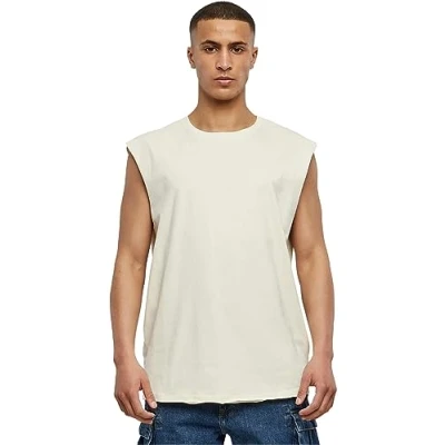 Image of Urban Classics OPEN EDGE Sleeveless Top, Men&#039;s, Size: 3XL, Whitesand