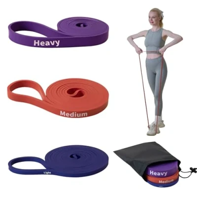 Image of Good Nite Resistance Bands Pull Up Set 3 Level Fitness Exercise Strength Training for Powerlifting Yoga and Gym