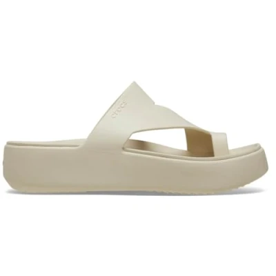 Image of Crocs Women&#039;s Getaway Platform Toe Loop Sandal, Sandstone, 8 UK