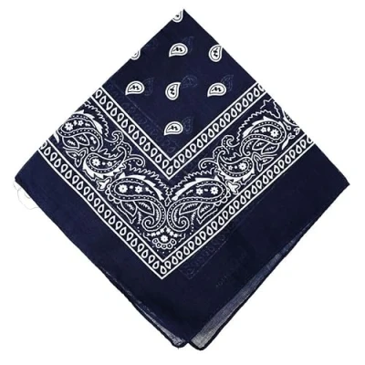 Image of Paisley Print Men&#039;s Cotton Funky Headband Scarf Headwear Bandana UK Navy Blue