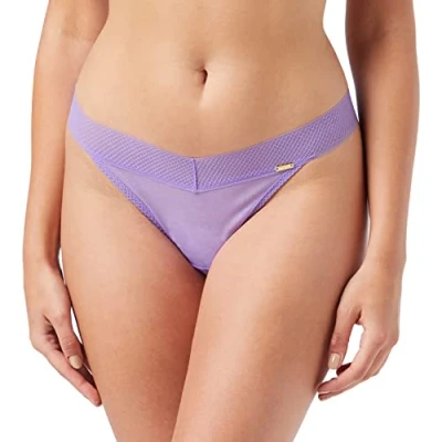 Image of Gossard Women&#039;s Glossies Tanga Thong Underwear, Violet, L