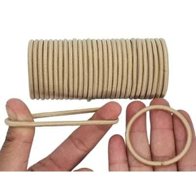 Image of 12 PCS Elastic Hair Bands, 3mm Ties Ponytail Holders, Bulk No Metal Gentle Elastics for Women Men Girls Kids (Blonde Beige)