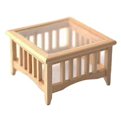 Image of Melody Jane Dolls House Modern Square Light Oak Coffee Table 1:12 Living Room Furniture