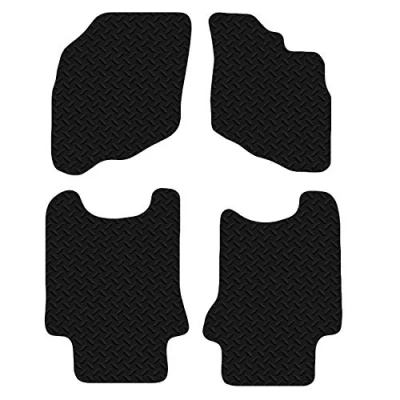 Image of Carsio Car Mats 4pc Set For Honda Jazz 2002 2008 Tailored Fit Rubber Floor Mat Complete Accessory Black Custom Fitted Anti Slip Backing, Heavy Duty &amp; Waterproof