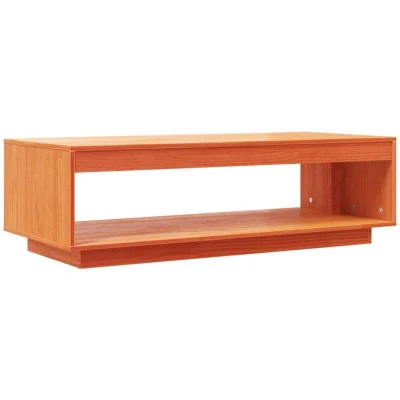 Image of vidaXL Coffee Table Wax Brown 110x50x33.5 cm Solid Wood Pine