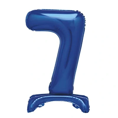Image of Unique 12887 Giant Standing Foil Number 7 Balloon 76 cm Blue