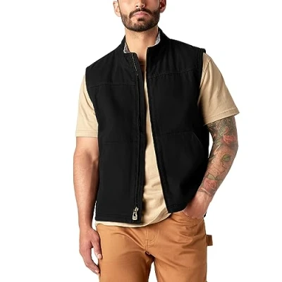 Image of Dickies, Men&#039;s, SHERPA LINED DUCK VEST, RINSED BLACK, XL
