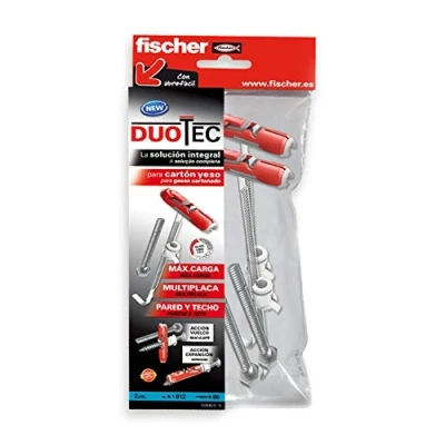 Image of fischer 544668 Bag with Screw dowels kit, Grey/Red, Duotec 12 Bolsa