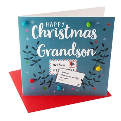 Image of Pom XP034 &quot;Grandson, Dear Santa&quot; Christmas Card