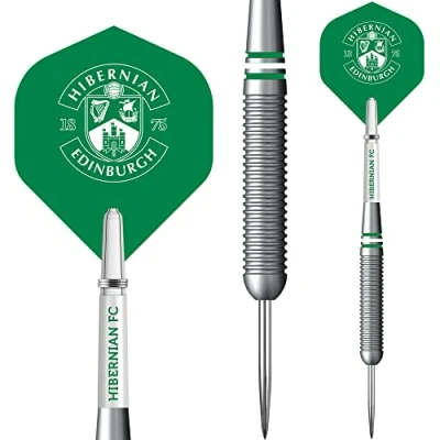 Image of Darts Corner Official Licensed Hibernian Football Club Hibs FC Steel Tip Darts, Brass Multiple Weights Available