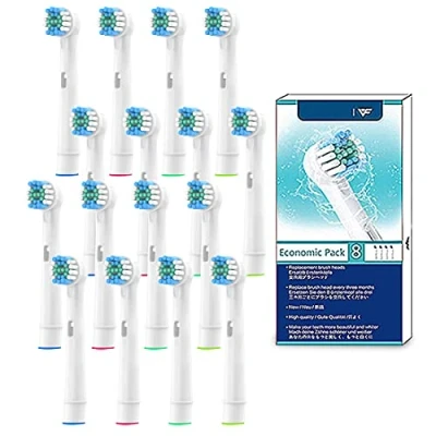 Image of FFYan 16pcs Replacement Brush Heads for Oral B, Refill B Electric Toothbrush, Dual Clean Plaque Precision Deep Teeth, Gentle on Sensitive Gum Care
