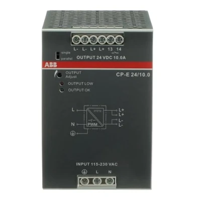 Image of ABB CP E 24/10.0 Power Supply In, 115 230V AC Out, 24V DC/10A Unit ABB1SVR427035R0000