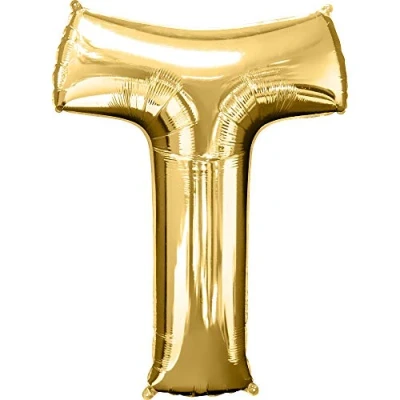 Image of Amscan 3298601 S/Shape: &#039;T&#039; Gold