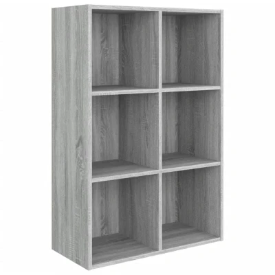 Image of vidaXL Book Cabinet/Sideboard Grey Sonoma 66x30x98 cm Engineered Wood