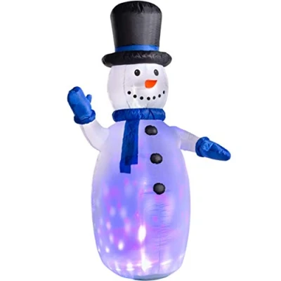 Image of WeRChristmas Pre Lit Animated Inflatable Snowman, Multi Colour