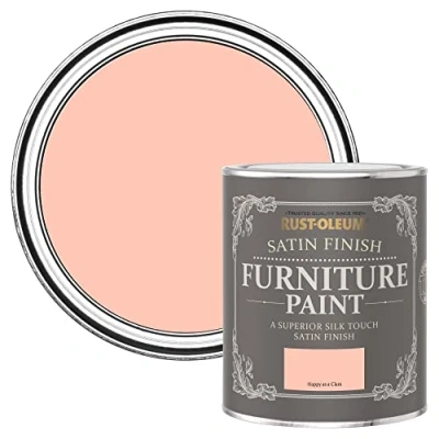 Image of Rust Oleum Peach Furniture Paint in Satin Finish Happy as a Clam 750ml