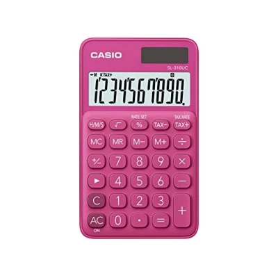 Image of CASIO SL 310UC Calculator, 10 Digits, Trendy Colours, Tax Calculation, Thousands of Division, Solar/Battery Operated, 1 Piece, 0.8 x 7 11.8 cm