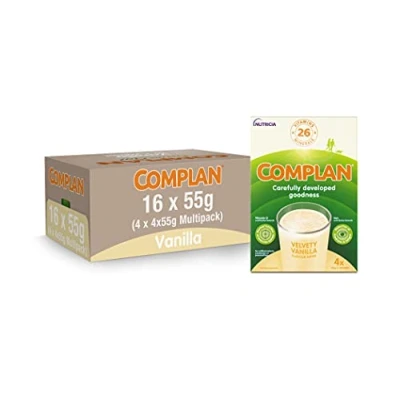 Image of Complan Velvety Vanilla Nutritional Drink Sachets, 4 x 55 g (Pack of 4)