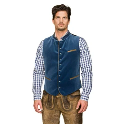Image of Stockerpoint Men&#039;s Weste Ricardo Traditional Dress Waistcoat, Blue (rauchblau), Large (manufacturer size: 52)