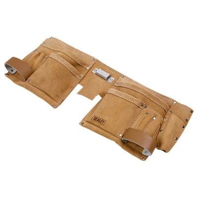 Image of Sealey Double Pouch Leather Tool Belt