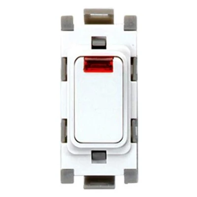 Image of Deta G3515 Grid Switch 20 Amp Double Pole with Neon Unmarked (White)